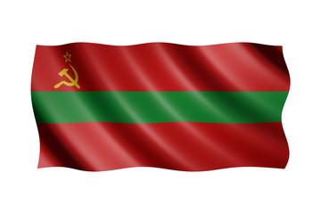 Flag of Transnistria isolated on white, 3d illustration