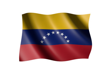 Fototapeta premium Flag of Venezuela isolated on white, 3d illustration
