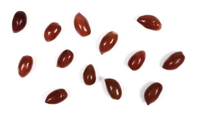 Black olives isolated on white background