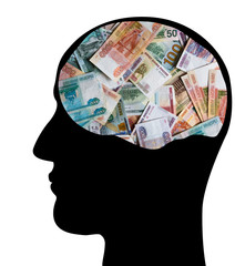 Profile of the head of a businessman.
