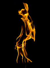 Flame of fire on a black background