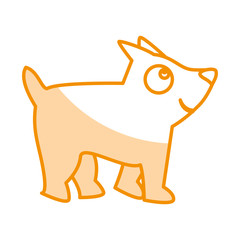 cute little dog mascot vector illustration design