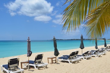 Caribbean Beach. Beatiful sun day in St. Maarten