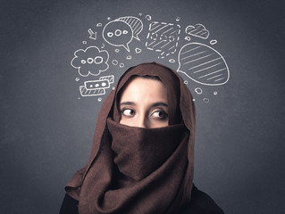 Muslim woman wearing niqab