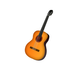 Isolated guitar on background. Icon with a guitar.