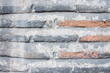 Brick wall of the castle wall in Toledo, Spain