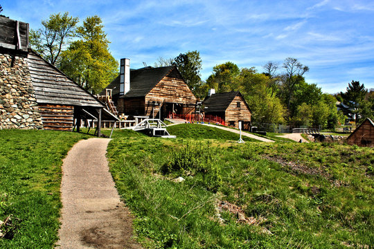 National Historic Saugus Iron Works about 10 miles from Boston in Saugus, Massachusetts. Site of the first integrated ironworks in North America, in operation between 1646 and approximately 1670.