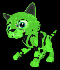 Robotic Kitten, Glow Green