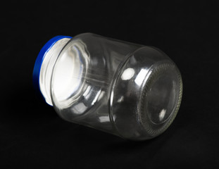 Empty glass jar