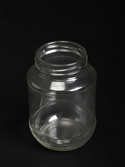 Empty glass jar