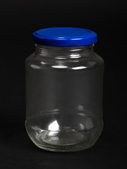 Empty glass jar