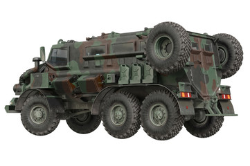 Truck military transport army car. 3D rendering