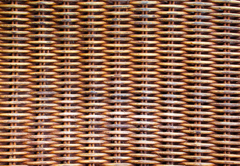 Wicker wooden background. Rattan woven top view closeup.