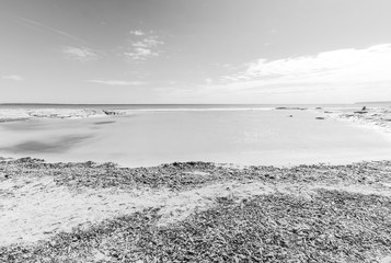 Formentera beach black and white
