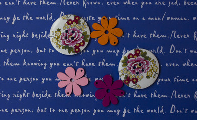 wooden flowers on a beautiful background