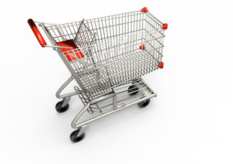 shopping cart on white background
