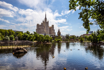 Obraz premium Skyscraper on the Kudrinskaya Square, Moscow