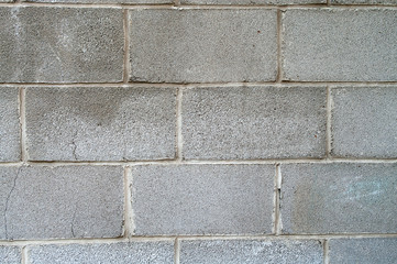 Cinder block wall with cracks