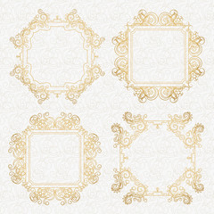 Calligraphic elements vintage set . frame ornament