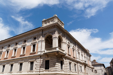 Obraz premium Details of architecture, historical buildings of Italy. Ascoli Piceno. Marche.