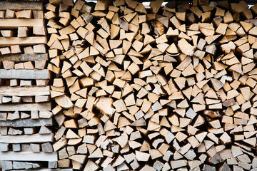 Pile of firewood in Austria.