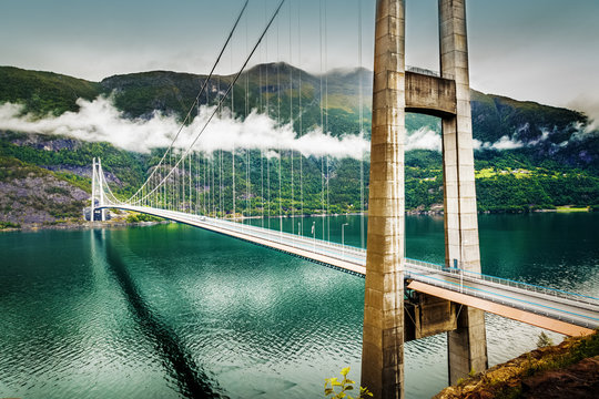 Fototapeta Hardanger bridge. Hardangerbrua. Norway, Scandinavia.
