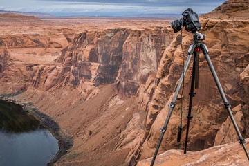 Camera on Tripod in Canyon