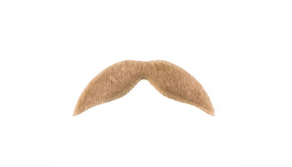 Red-haired mustache on white isolated background