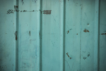 Detail of the old painted metal surface with clear structure, closeup