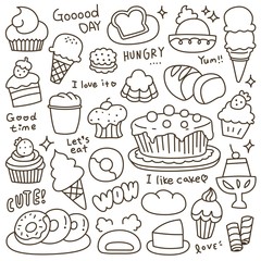 Set of Cute Bakery, Pastry and Dessert Doodle - 149005670