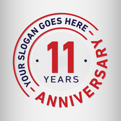 11 years anniversary logo template. Vector and illustration.