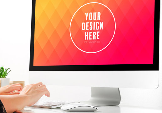 Desktop Computer and User Mockup 1