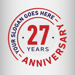 27 years anniversary logo template. Vector and illustration.