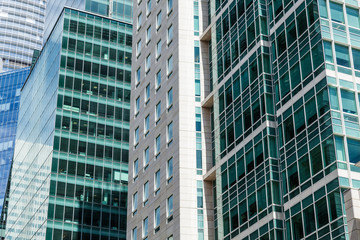 Fototapeta premium Modern Building Glass Architecture Clouds Wall Detail 