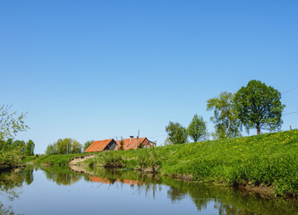 Obraz premium Poland, Warmian-Masurian Voivodeship, Elblag, Landscape of the countryside