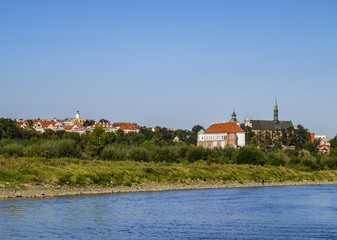 Fototapeta na wymiar Poland, Swietokrzyskie Voivodeship, Sandomierz Cityscape, Vistula River