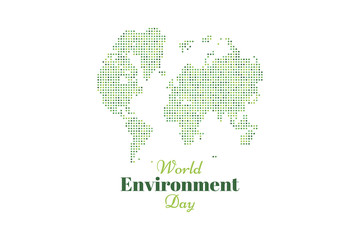 Banner world environment day with world map