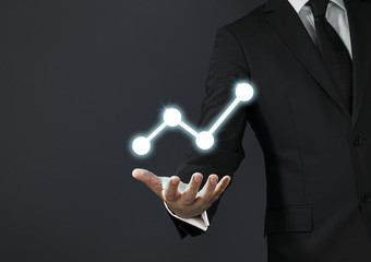 Businessman magical touch concept - Gain value