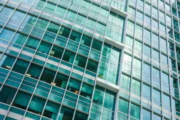 Modern Building Glass Architecture Clouds Wall Detail	