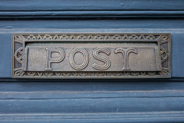 Metal Mail Slot with POST on the cover