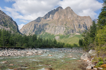 River Middle Sakukan in Kodar Mountains in Siberia, Transbaikalia