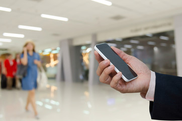Businessman using mobile smartphone