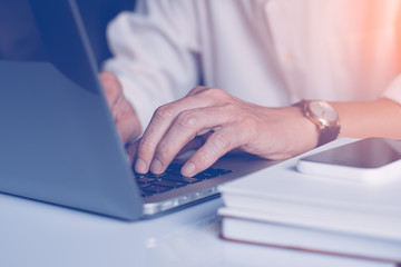 Fototapeta premium Businessman working on laptop computer