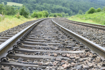 Obraz premium Low angle view of railway track.