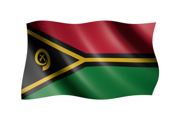 Flag of Vanuatu isolated on white, 3d illustration