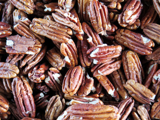 Closeup of pecan nuts