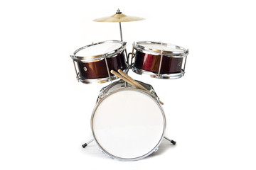 Fototapeta na wymiar Drum kit isolated on white background