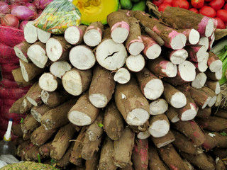 Raw cassava background