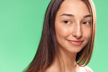 Fototapeta premium lovely woman with natural skin, tenderness