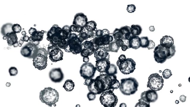 4k Abstract cells virus dust particles background.